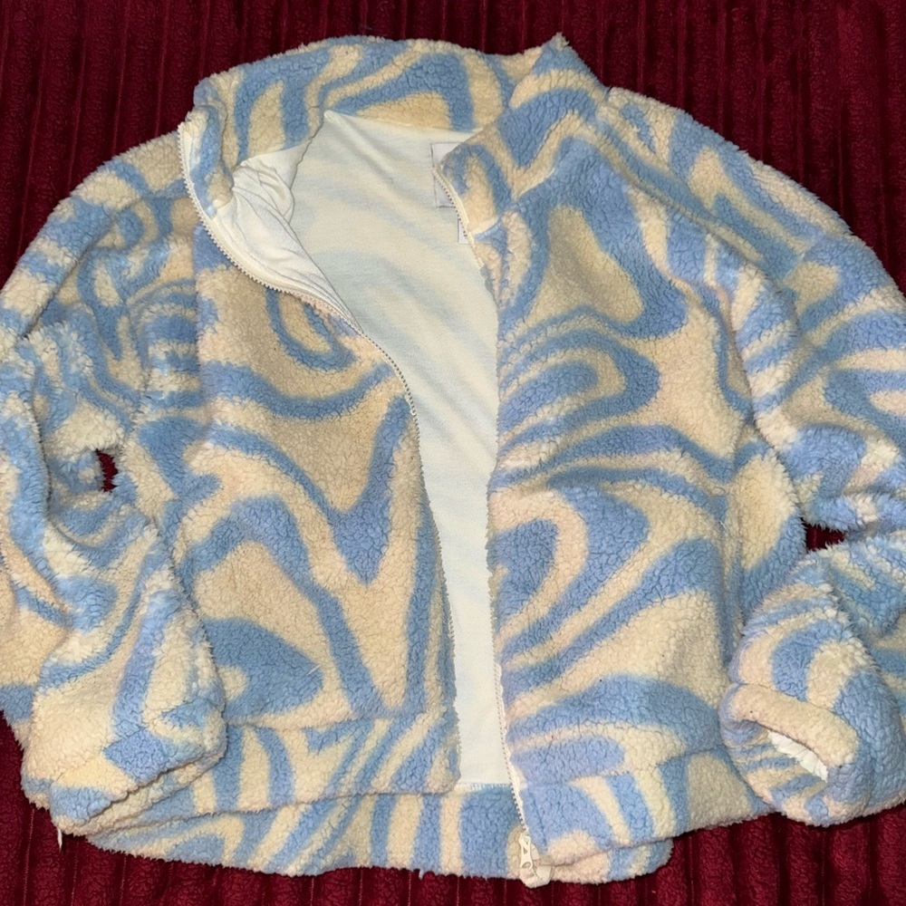 Cozy Blue and Cream Kids Jacket